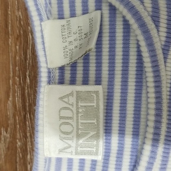 (M) MODA INT'L Ribbed Striped Stretchy Comfortable Vintage 80s 90s Festival Fun - Picture 3 of 6